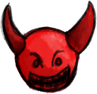 A little devil icon I drew today in Photoshop.