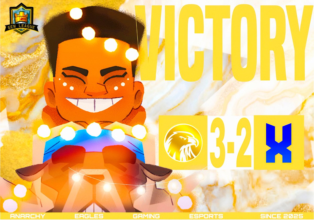 #ClashRoyale • #Resultados 📊

¡Cada vez estamos más cerca de cumplir nuestra meta! 🥹

🆚️ • <a href="/Xtreme_Teamtbd/">Xtreme Esports</a> 
🏆 • <a href="/GemLeague/">Gem League</a> 
📊 • 3-2 ✅️
⭐ • <a href="/AdrielEduardo11/">Adriel</a> 🐐 (5-1)

#WeAreAEG #AlwaysAEG 🦅