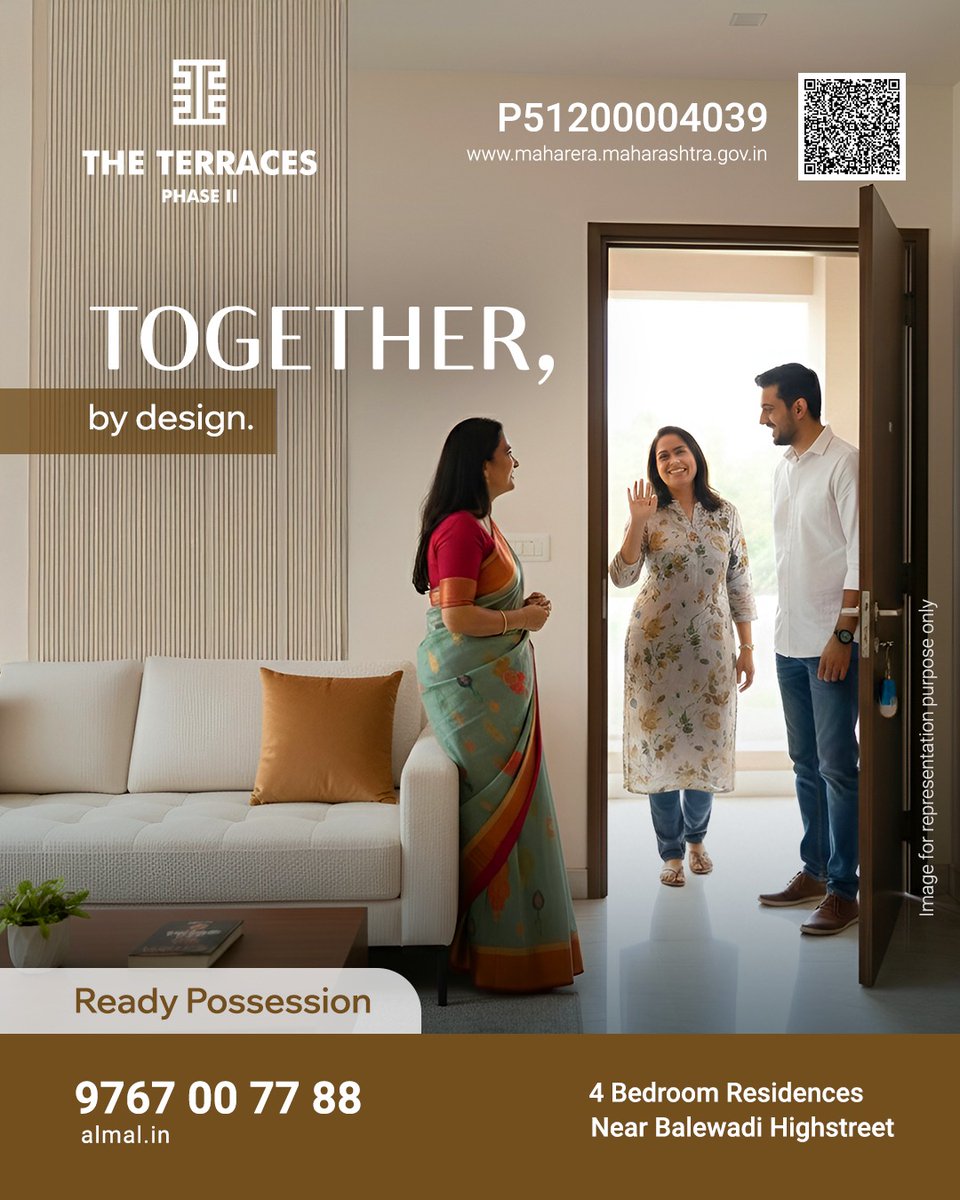 almalspaces's tweet photo. Community works best when interaction feels natural.
Shared moments, familiar faces, and space to connect create a rhythm that strengthens everyday living.
The Terraces – Phase II | Balewadi
Luxury 4 BHK Apartments
MAHA RERA No: P52100004039
+91 97670 07788.
#TheTerracesPhaseII https://t.co/91oy322lvR