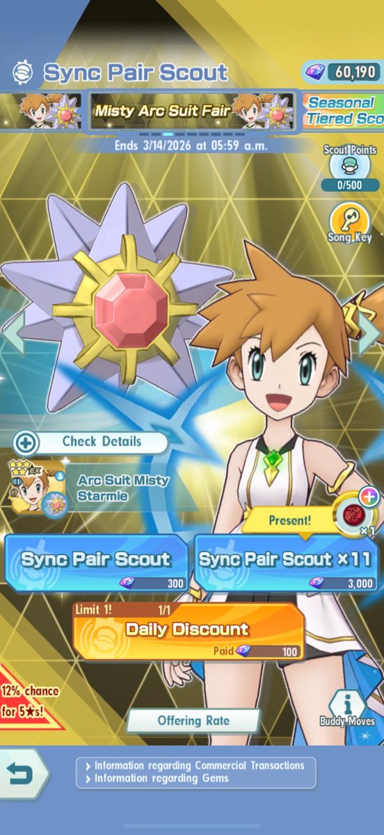 Serebii Update: The latest Pokémon Masters EX Arceus Arc story and Celebration Battle Event has begun

The Misty (Arc Suit) &amp; Starmie Arc Fair Scout is also now available

Full details @ serebii.net