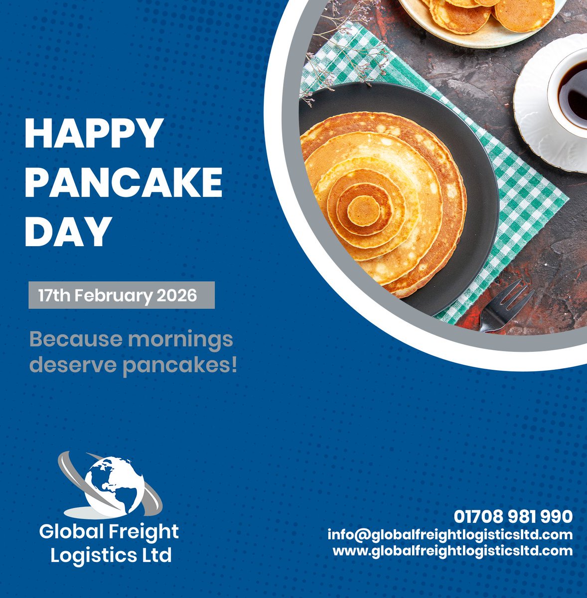 Happy Pancake Day - Because mornings deserve pancakes!
globalfreightlogisticsltd.com
#global #freight #logistics #supplychain #GlobalFreightLogistics #Pancakeday