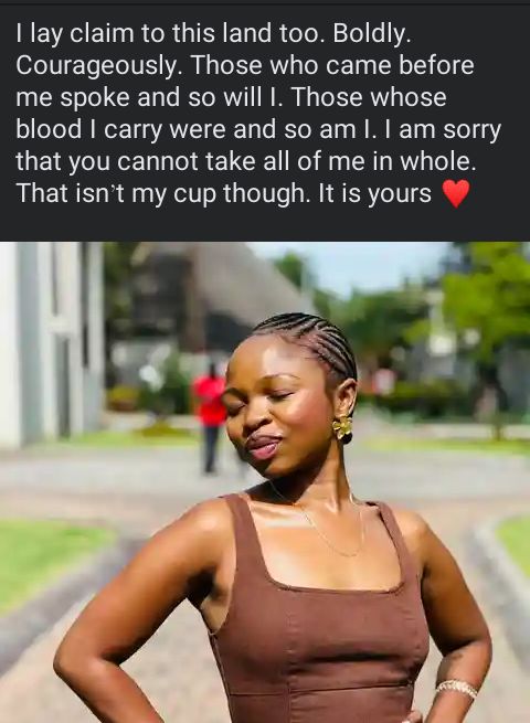 NALEDI CHIRWA SETS THE RECORD STRAIGHT 
<a href="/NalediChirwa/">Fighter 🇵🇸 🇸🇩</a> has put to rest speculations about her nationality, being born of a Malawian father and a Zimbabwean mother.