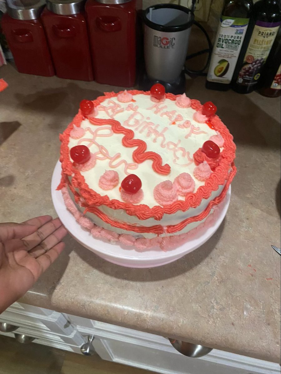 Cake my youngest baked for my oldest. I love my girls