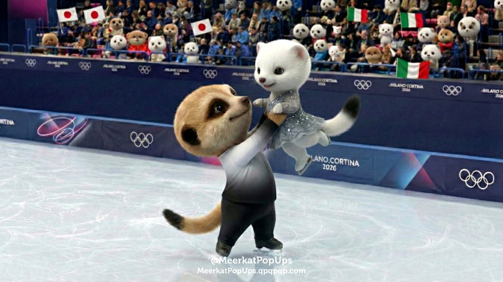 りくりゅう🥇＆世界歴代最高得点おめでとう！！！

めっちゃ感動した😭
全てのエレメンツが綺麗で、 あんなに体格差があるのに息がぴったりで、いつも見惚れる🥰

個人的にはシングル時代から見てたから、木原くん、報われてよかったー！

❁ ミーアキャット / Meerkat × AI Creation ❁