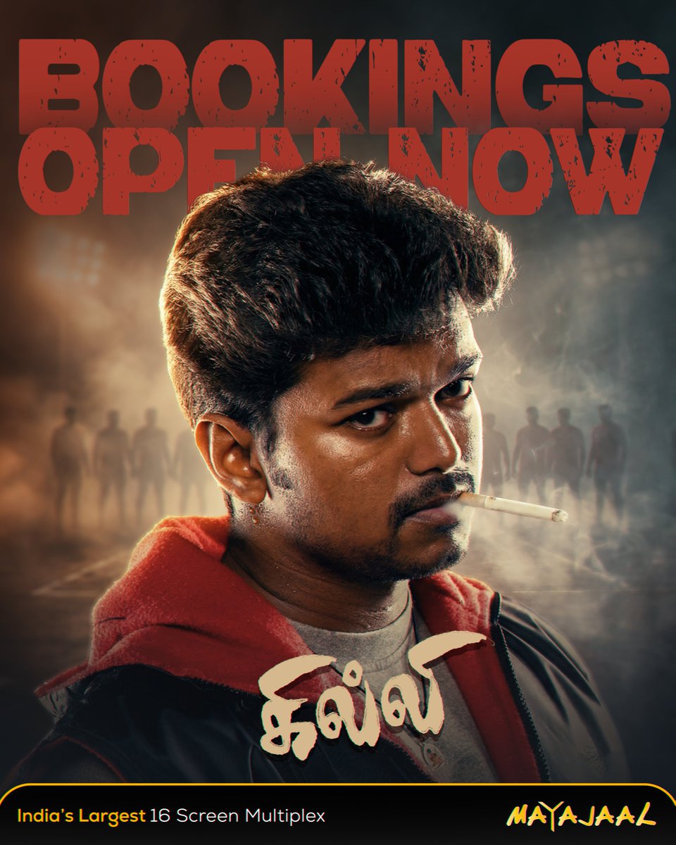 MayajaalECR's tweet photo. Hi #Chellams, Velu is back once again 😎🔥

🎟️ https://t.co/wpWyIQvtuw

#Ghilli #Vijay #TrishaKrishnan #PrakashRaj #GhilliRerelease #Dharani #Vidyasagar #Mayajaal https://t.co/o4SQinxtpz