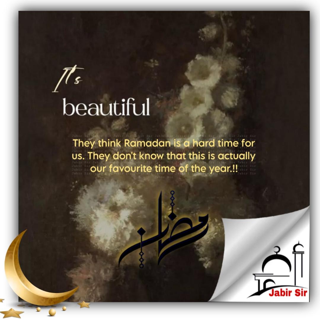 Ramadan is our favourite time of the year. It's beautiful. 
#lifelessons 
#jabirsir 
#islamquote