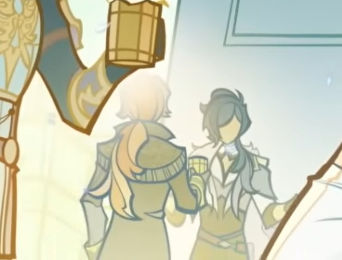 예상 상황1: 이런 좋은 날에 어르신도 한잔 마시라고  줌
상황2: 근무 중에 마시면 안된다고 술뺐어가서 남들 잘만 마시는데 왜 나만?하는 케이아
상황3: 다이루크가 줌
상황4: 맞술중