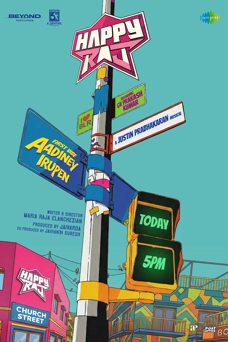 #HappyRaj First single #Aadineyirupen from 5 PM today!!