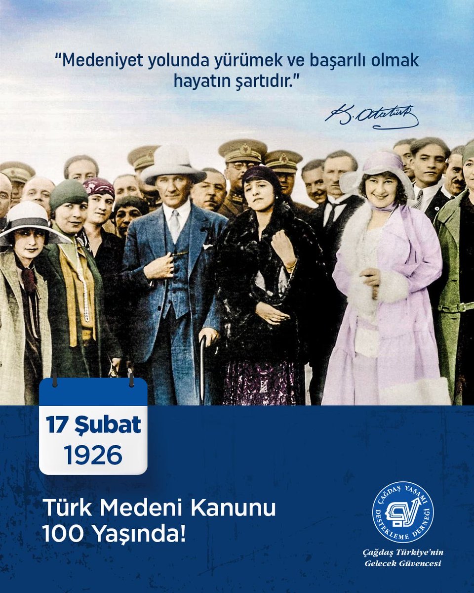 TÜRK MEDENİ HUKUK DEVRİMİ 100 YAŞINDA

Türk Medeni Kanunu’nun kabulü, Cumhuriyetimizin hukuk alanında gerçekleştirdiği en köklü dönüşümlerden biridir, Türk hukuk devriminin en önemli adımıdır. 17 Şubat 1926’da kabul edilen bu büyük düzenlemenin 100. yılında, Medeni Kanun’un
