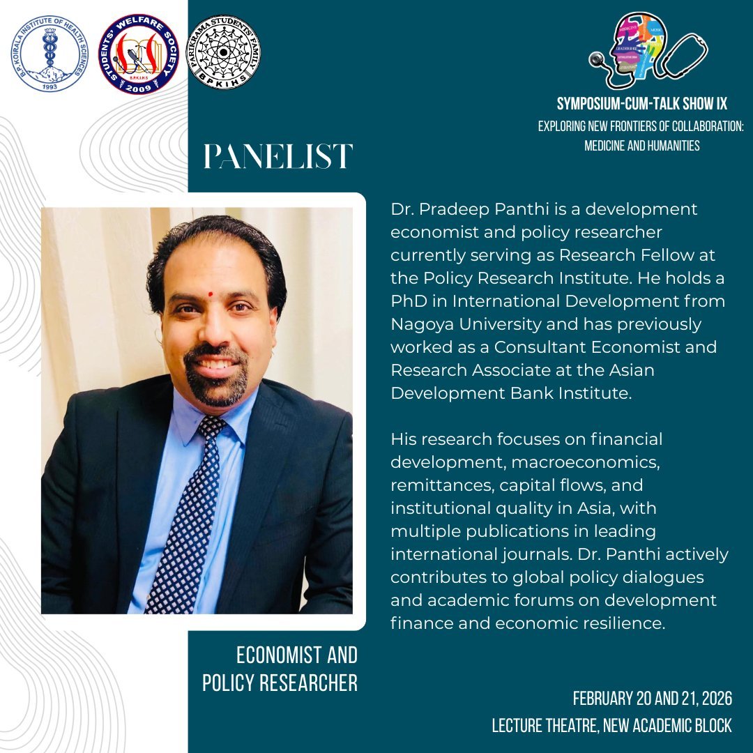 नमस्ते धरान!
आगामी शुक्रबार र शनिबार वीपी कोइराला स्वास्थ्य विज्ञान प्रतिष्ठान मा आयोजित कार्यक्रममा म प्यानलिस्टको रूपमा सहभागी हुँदैछु।