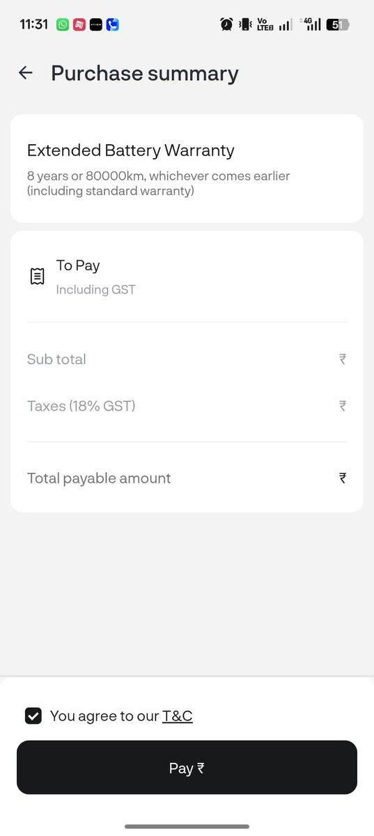 Ankit_Mantri22's tweet photo. @atherenergy as per you i can purchase extended battery warrantly within 90day but in your app i am unable to do it SS attach there is still 12 days left it means you  believe that your battery will fail before 8 years ? if yes than ok you can scam the customers https://t.co/TYWVGQK09f