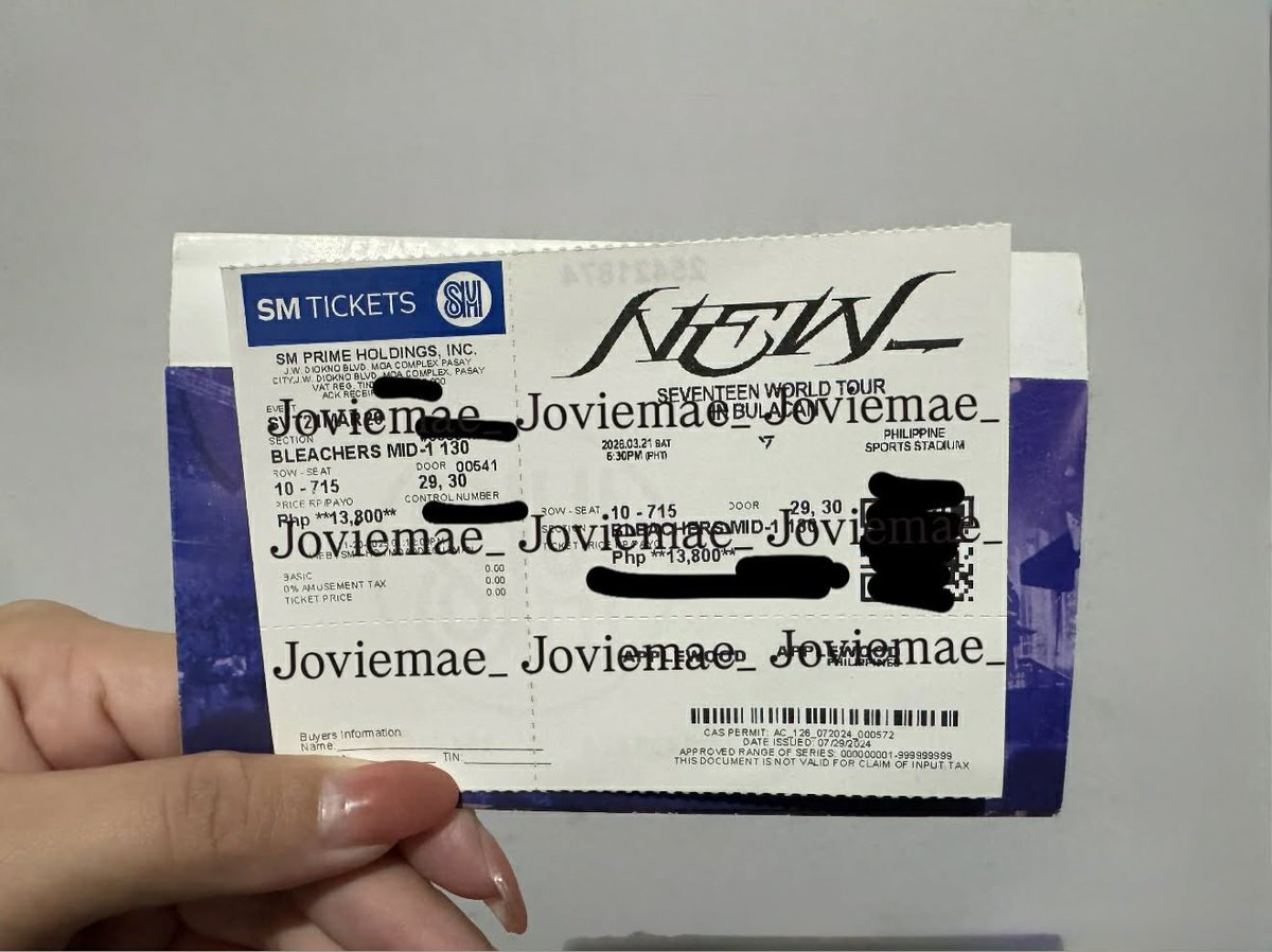 Jvmstbn's tweet photo. WTS LFB PH

SEVENTEEN NEW_ WORLD TOUR IN BULACAN CONCERT TICKET

(1) Bleachers Mid-1 130

📍Manila / QC

PM if inch https://t.co/hVj9WrlU3n