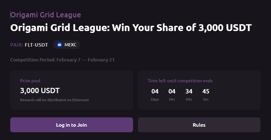 Origami Tech builds for the builders.🛠️

The Origami Grid League is officially live with a 3,000 USDT prize pool! Why join? Because Origami rewards actual skill and strategy, not just luck.

Fair play, top-tier tech, and real rewards.💸

app.origami.tech/competitions/1…
