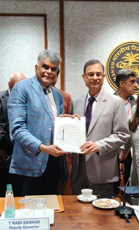 aepcindia's tweet photo. Dr. A. Sakthivel, Chairman, Apparel Export Promotion Council (AEPC), met Shri @sanjaymalhot  , Governor of the Reserve Bank of India, along with senior RBI officials in Mumbai on 16 February 2026 to discuss key issues concerning apparel exporters, particularly MSMEs. During the meeting, he advocated for a dedicated export policy tailored specifically for the MSME sector and proposed the introduction of a Special Interest Package Scheme to support their growth and competitiveness.

Highlighting the significance of the engagement, Dr. Sakthivel noted that India has signed FTAs with 37 countries, creating unprecedented opportunities for the textile and apparel sector. He emphasised that the coming decade presents a strategic window to leverage India’s inherent strengths and accelerate export growth.

In his representation, he pointed out that a large number of apparel exporters — predominantly MSMEs — continue to face operational and regulatory challenges, especially in their interactions with banks, export finance systems, and compliance frameworks. To address export finance constraints, the AEPC Chairman requested an increase in the Interest Equalisation Scheme from the existing 2.75% to 5% for manufacturing exporters. He also urged the RBI to consider removing the current cap of ₹50 lakh and to enhance eligibility limits under the scheme in a graded manner based on turnover and export performance.

Dr. Sakthivel submitted a detailed representation outlining these recommendations and other policy suggestions for the RBI’s consideration.

#ApparelExportPromotionCouncil #DrASakthivel #RBI #ApparelExports
#MSME #ReserveBankOfIndia

@girirajsinghbjp @FieoHq @CMAI_Official @HEPC_India @epchindia @TPCI_ @TexMinIndia @PiyushGoyal @DoC_GoI @MithileshwarT  @AMHSSCIndia @JitinPrasada