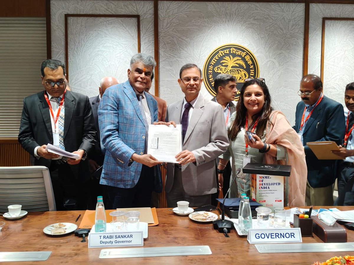 aepcindia's tweet photo. Dr. A. Sakthivel, Chairman, Apparel Export Promotion Council (AEPC), met Shri @sanjaymalhot  , Governor of the Reserve Bank of India, along with senior RBI officials in Mumbai on 16 February 2026 to discuss key issues concerning apparel exporters, particularly MSMEs. During the meeting, he advocated for a dedicated export policy tailored specifically for the MSME sector and proposed the introduction of a Special Interest Package Scheme to support their growth and competitiveness.

Highlighting the significance of the engagement, Dr. Sakthivel noted that India has signed FTAs with 37 countries, creating unprecedented opportunities for the textile and apparel sector. He emphasised that the coming decade presents a strategic window to leverage India’s inherent strengths and accelerate export growth.

In his representation, he pointed out that a large number of apparel exporters — predominantly MSMEs — continue to face operational and regulatory challenges, especially in their interactions with banks, export finance systems, and compliance frameworks. To address export finance constraints, the AEPC Chairman requested an increase in the Interest Equalisation Scheme from the existing 2.75% to 5% for manufacturing exporters. He also urged the RBI to consider removing the current cap of ₹50 lakh and to enhance eligibility limits under the scheme in a graded manner based on turnover and export performance.

Dr. Sakthivel submitted a detailed representation outlining these recommendations and other policy suggestions for the RBI’s consideration.

#ApparelExportPromotionCouncil #DrASakthivel #RBI #ApparelExports
#MSME #ReserveBankOfIndia

@girirajsinghbjp @FieoHq @CMAI_Official @HEPC_India @epchindia @TPCI_ @TexMinIndia @PiyushGoyal @DoC_GoI @MithileshwarT  @AMHSSCIndia @JitinPrasada