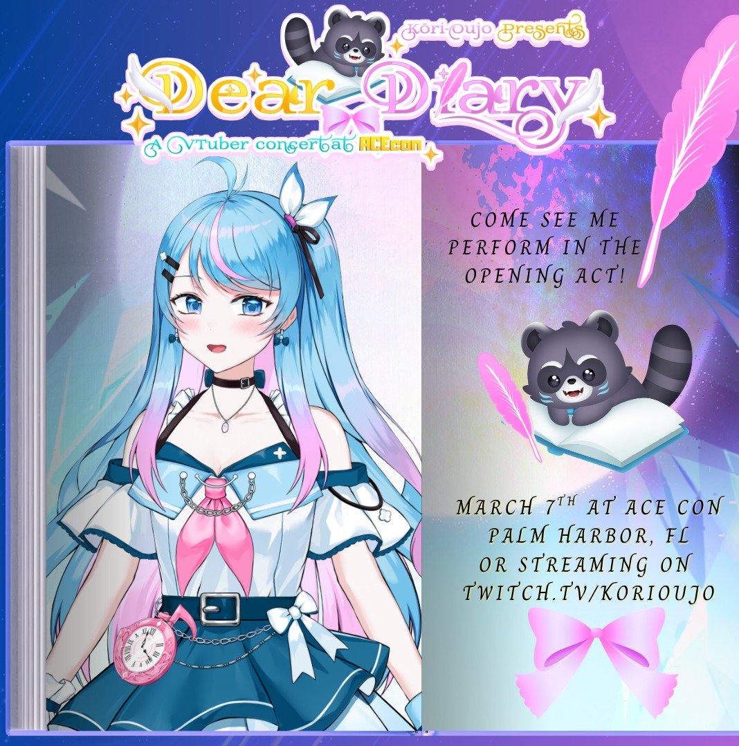 Sera_Starstruck's tweet photo. I'll be a part of the Dear Diary VTuber concert hosted by @korioujo !! Come see us on March 7th!! #DearDiaryACE

🔗: https://t.co/VYQ7zQszLp https://t.co/tqjul9N4SI