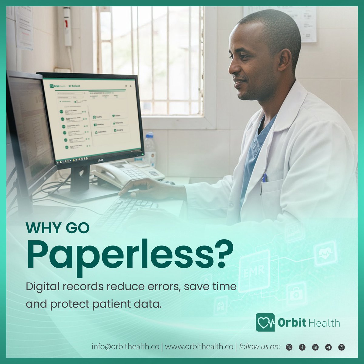 🌿 Still hunting through paper files? There’s a better way.

Paperless clinics don’t just work faster—they work smarter. Reduce errors, secure your data, and get back to what matters most: your patients. 🩺✨

#DigitalHealth #OrbitHealth #MedTech