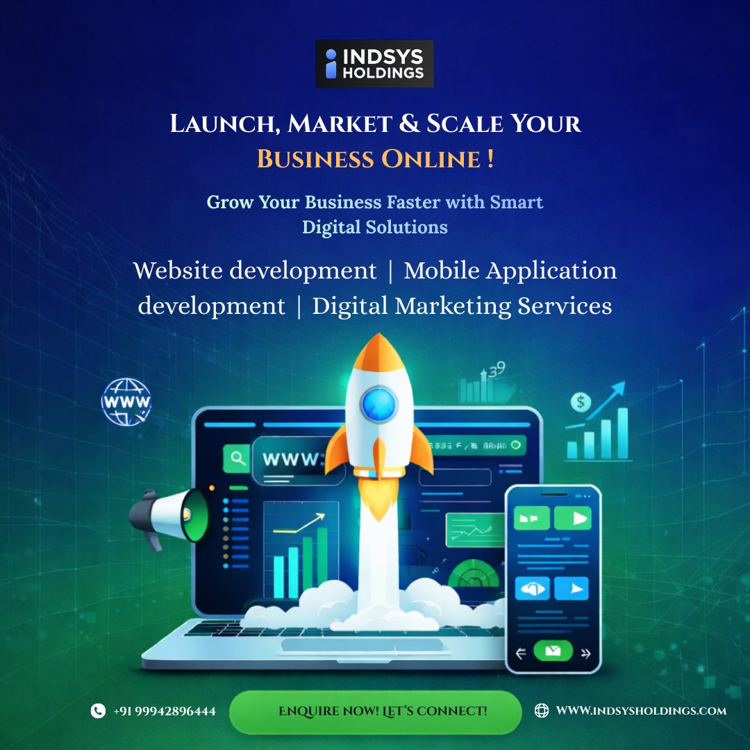 IndsysHoldings's tweet photo. Launch, Market &amp; Scale your business online with Indsys Holdings 🚀 Websites | Apps | Digital Marketing 📈 Enquire: +91 99942896444 🌐 https://t.co/fbWZBLzklg

#IndsysHoldings #WebsiteDevelopment #MobileAppDevelopment #DigitalMarketing https://t.co/lNJBS39RYZ