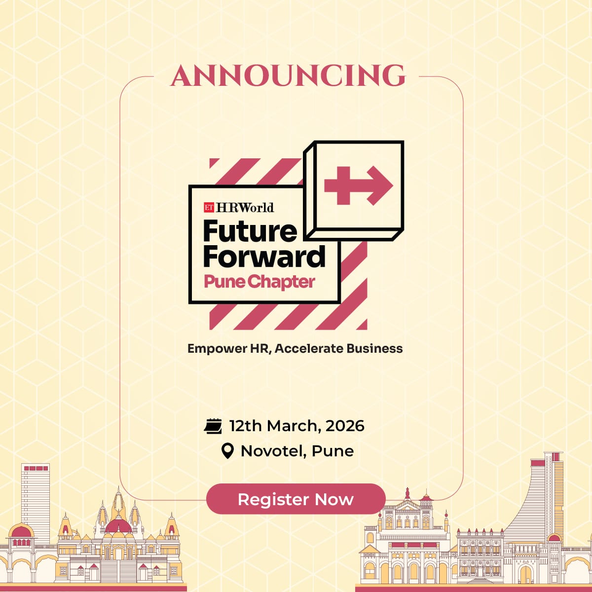 ETHR_World's tweet image. ET HRWorld presents Future Forward - Pune Chapter, a dynamic gathering of HR leaders and business visionaries driving the next wave of workplace innovation.  

12th March, 2026, Novotel, Pune  

Register now- hr.economictimes.indiatimes.com/future-forward… 

#ETHRWorld #FutureForward #PuneChapter