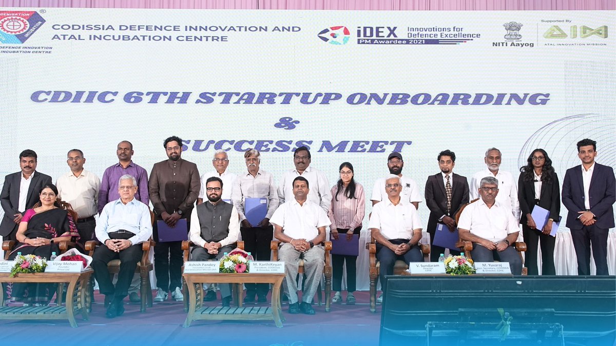 cdiic_official's tweet photo. CDIIC successfully onboarded its 6th Batch of Startups &amp; celebrated the CDIIC Success Meet! 🚀
Honoured by the presence of our Chief Guests:
- Mr. Ashish Pandey – Innovation Lead, AIM
- Mr. Vijay Mohan – Founder, Pricol
- Dr. R. Nandini – Chairperson, GRG Educational Institutions https://t.co/gS6pUCK8cY
