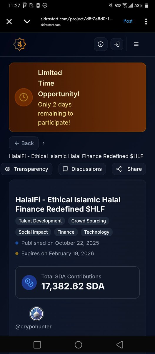 Abdulsubhann0's tweet photo. The world needs finance rooted in ethics—and HalalFi is delivering exactly that. Built on SidraChain, it ensures every transaction reflects justice, transparency, and compassion. Whether i🌍💚
🔗 https://t.co/OPnJQDyrsf
#HalalFi #HLF #HalalInvestment #Web3Finance https://t.co/P9dsvHemuc