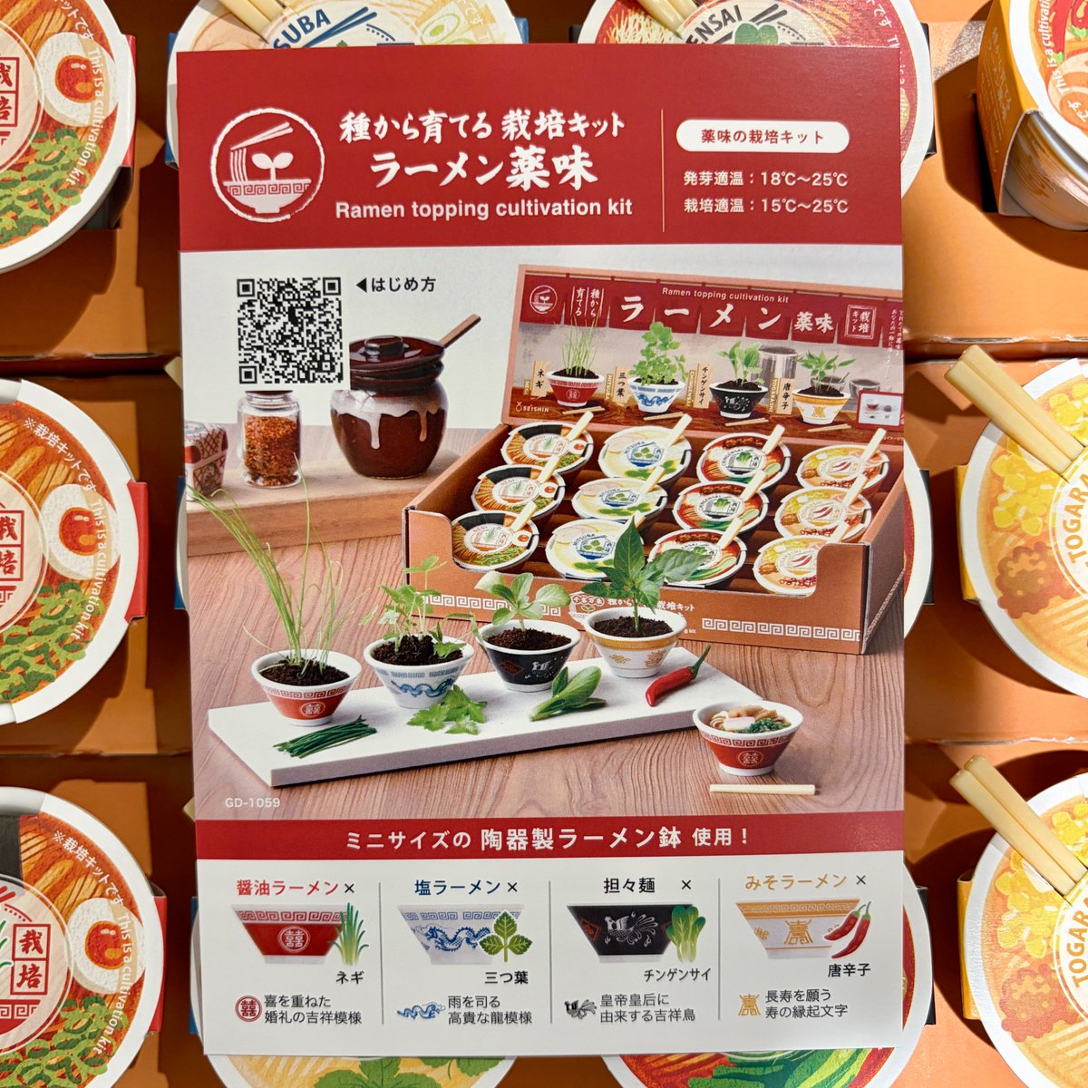 ZAKKA】 🍜ラーメン薬味栽培キット 🍜 ○ネギ ○三つ葉 ○チンゲンサイ