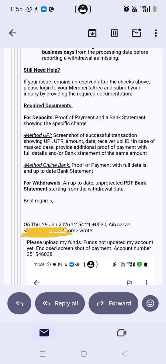 SarvarAin65896's tweet photo. @XM_COM 18 days since a confirmed ₹48,000 UPI deposit — still not credited.
This payment failure led to forced position closures and losses.
This is an operational issue, not trading risk.
Awaiting resolution.
@FSCMauritius @CySEC_cy
#XM #Broker #PaymentFailure #ClientFunds https://t.co/wNv5omV5dz