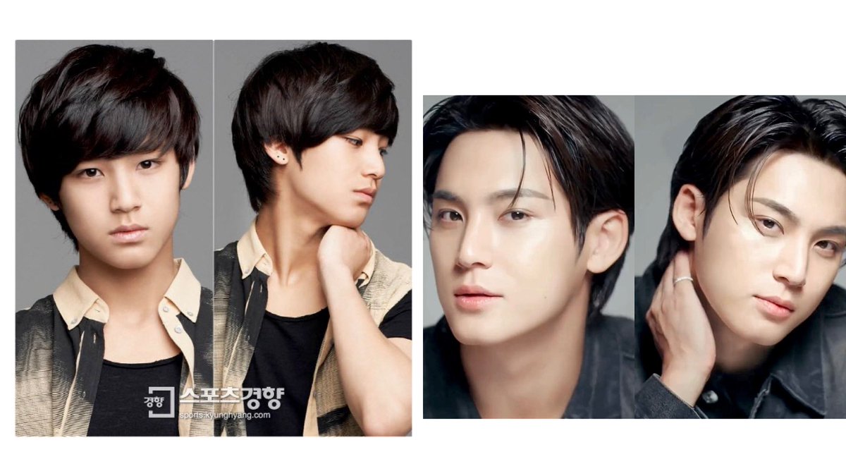 minwonshu's tweet image. mingyu's first public photo as a pledis trainee in 2013

mingyu's recent photo for innisfree in 2026

he's seventeen's main visual for a reason #민규 #세븐틴