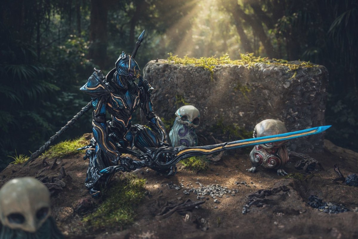 お手軽ジオラマ"遺物"に
紡ギ箱のフィギュア置いて、背景変えてみた