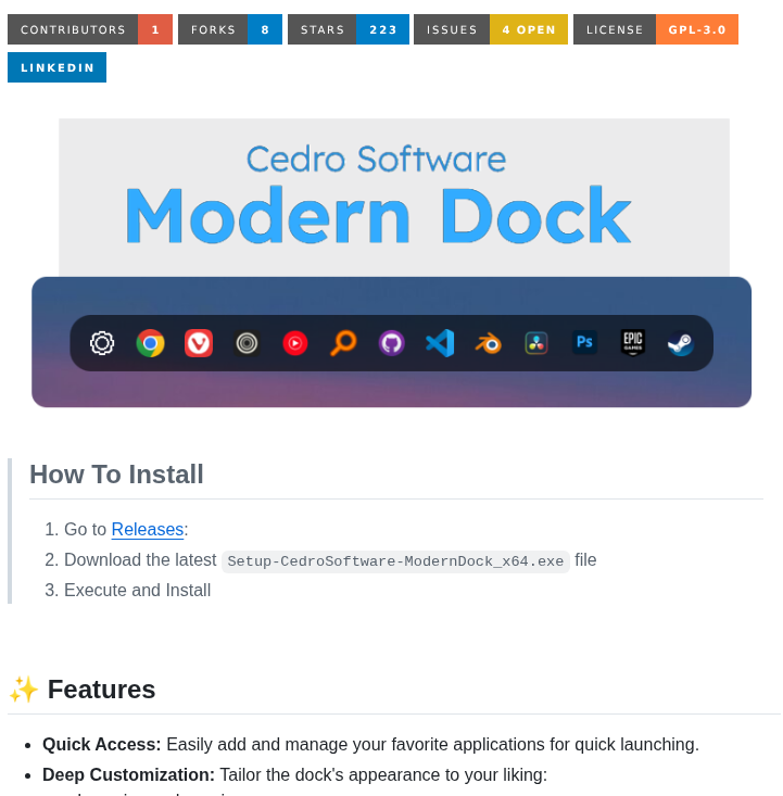 Customizable application dock for Windows built with JavaFX https://t ...