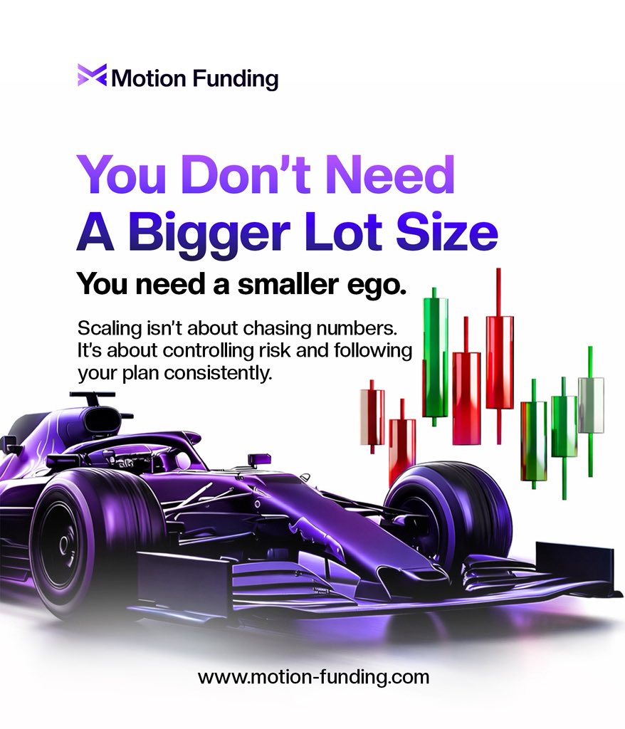 MotionFunding's tweet photo. Controlled risk builds accounts. Ego destroys them.

#tradingdiscipline #riskmanagement #proptrading #fundedtrader #forextraders #tradergrowth #motionfunding https://t.co/Vd5rBdAwaG