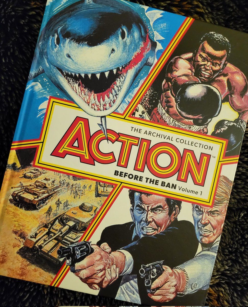 SJASheridan's tweet photo. Got this absolute beauty from @britcomics today. The first hardback collection of controversial 1976 comic, Action. @PatMillsComics. Essential reading! https://t.co/xdfXLxiyWK