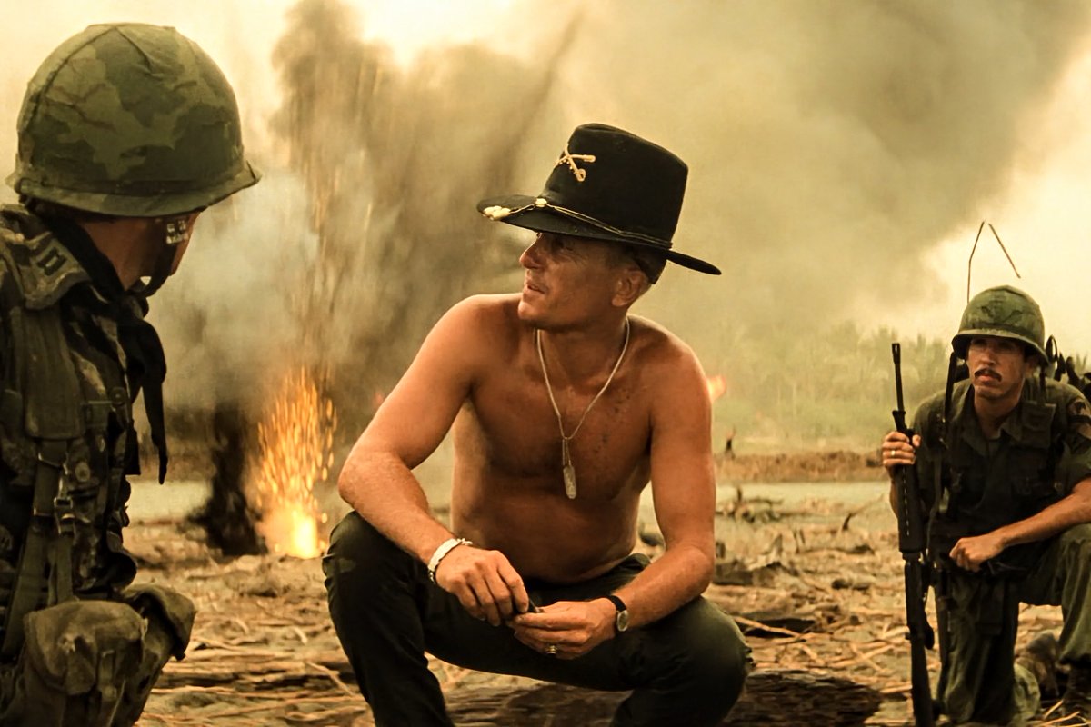 ScatbackScribe's tweet photo. @brithume "I love the smell of napalm in the morning." 

LTC Bill Kilgore [Robert Duvall]
Apocalypse Now ~ 1979 https://t.co/lJXJDER6oI
