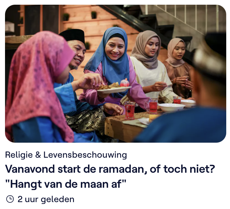 Ter info, morgen is het aswoensdag en start voor christenen de Veertigdagentijd in voorbereiding op Pasen (niet dat u dat op VRTNWS zal lezen):