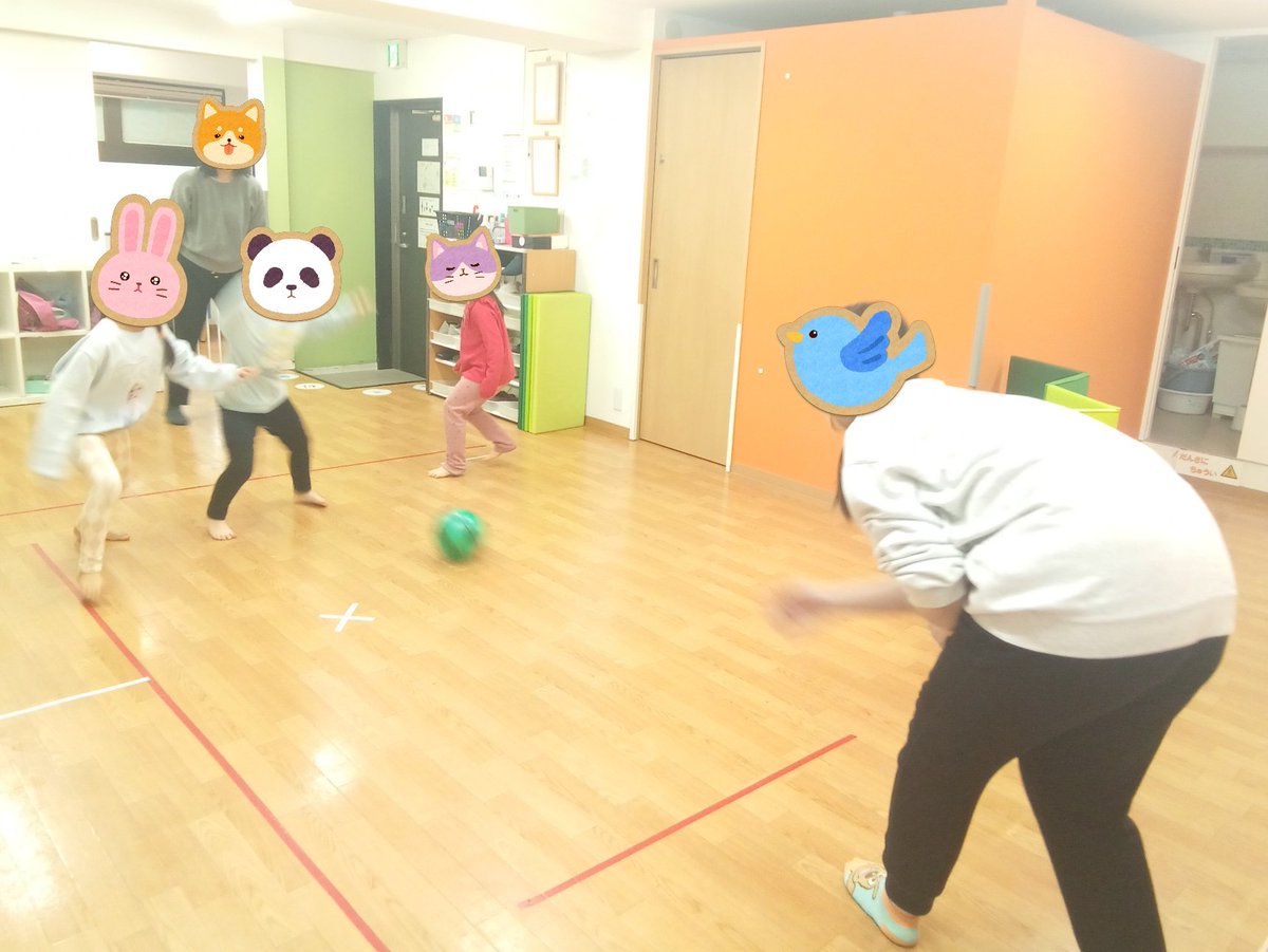terapiapocket's tweet photo. こんにちは！
今日は運動の様子をお伝えします。

お友達３人 vs 先生２人でドッジボールに挑戦🔥
投げるかわりに両端でボールを転がしあい、
足に当たらないように逃げてもらいます。

先生達がだんだん本気を出していく中、
なんとこのクールは全員が逃げ切りました✨

#市川市　#行徳　#療育 https://t.co/qklJMIAN4M