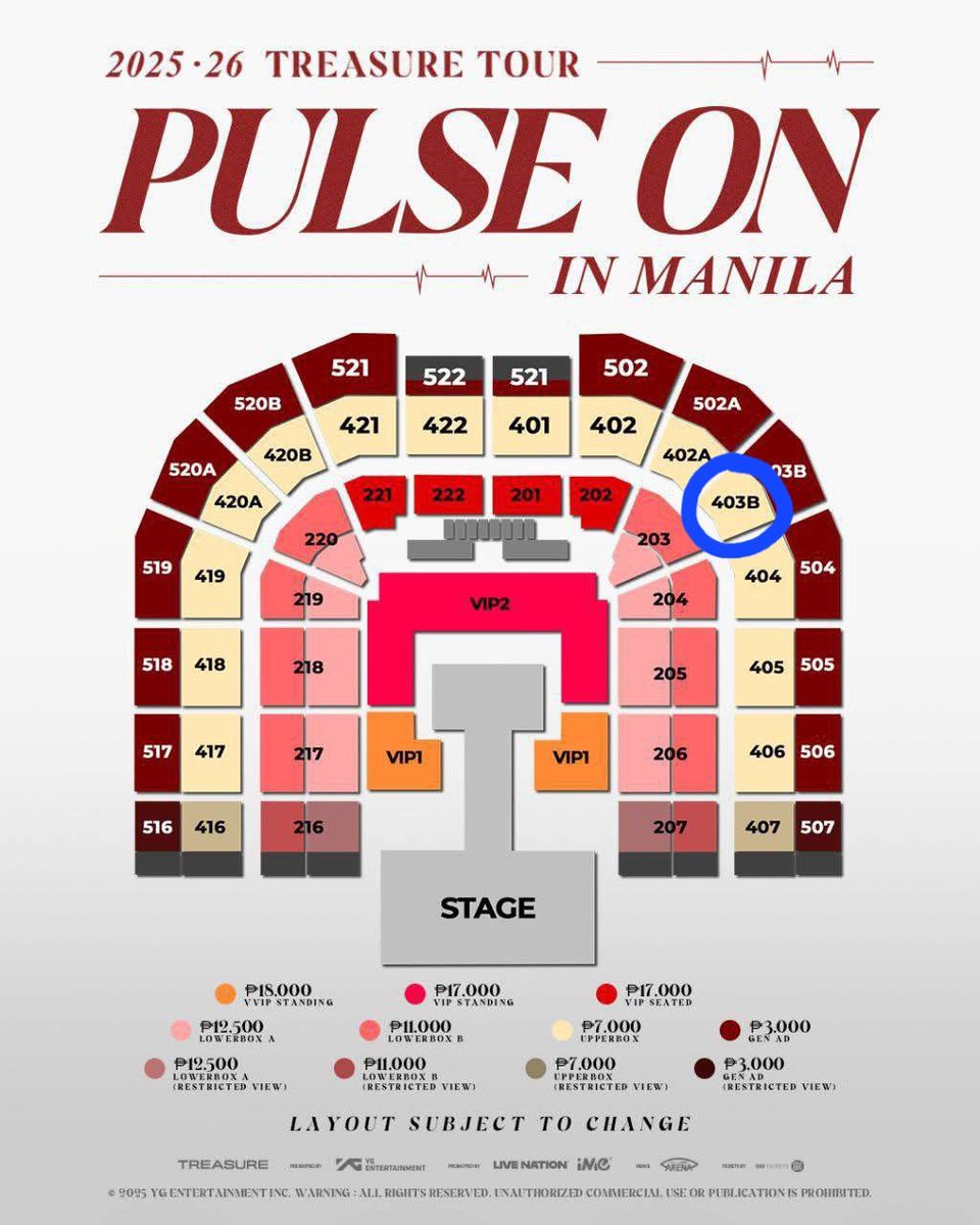 jonginvincible's tweet photo. WTS LFB PH

2025–26 TREASURE TOUR [PULSE ON] in Manila

(1) UB 403B ROW A SEAT 12

• ₱7,630 (orig price) – nego but full payment only
• Unclaimed ticket
• Meet-up: SM Naga (prio) / SM Aura (can consider MOA)

RFS: Schedule conflict

#TreasureTour #PulseOn #TreasureInManila https://t.co/xQAO4w1f2S