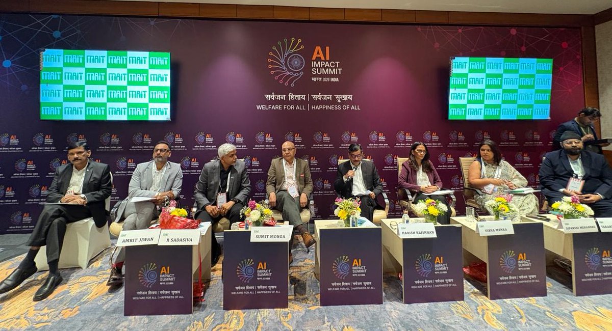 followmait's tweet photo. MAIT’s session on “𝐈𝐧𝐝𝐢𝐚’𝐬 𝐀𝐈 𝐈𝐧𝐟𝐫𝐚𝐬𝐭𝐫𝐮𝐜𝐭𝐮𝐫𝐞: 𝐅𝐫𝐨𝐦 𝐕𝐢𝐬𝐢𝐨𝐧 𝐭𝐨 𝐑𝐞𝐚𝐥𝐢𝐭𝐲” at the 𝐀𝐈 𝐒𝐮𝐦𝐦𝐢𝐭 2026 reflected the strong momentum shaping India’s AI journey, drawing an overwhelming response with over 150 delegates in attendance
#MAIT https://t.co/lyLIAEZVKu