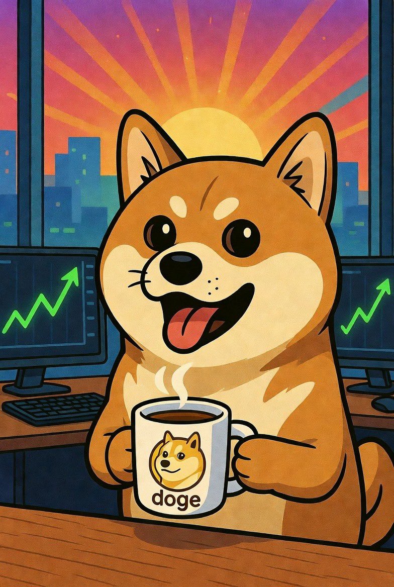 Good morning world☕️🌞 Back to the grind after a long weekend🛠️ May your day be great and your gains strong!💪🏻🚀 $DOGE #Dogecoin #Crypto