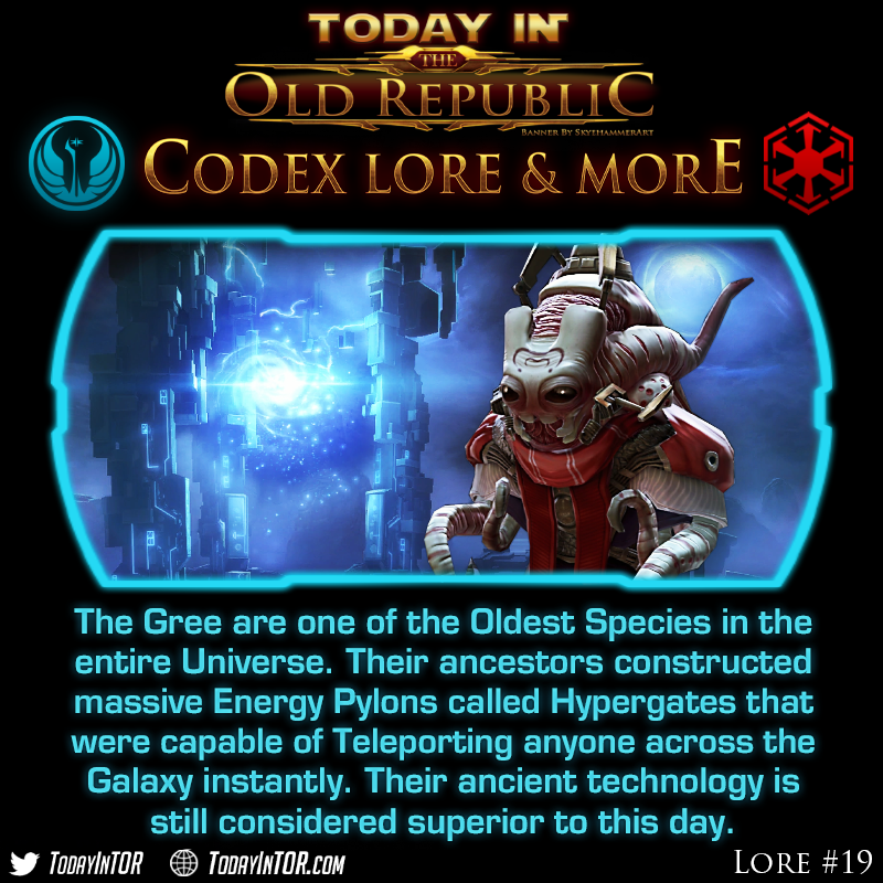 Did You Know that the Gree are one of the oldest species in Star Wars?

Featured prominently in #SWTOR, the Gree were able to travel through hyperspace on land without spaceships, using their Hypergate energy portals!
Read More todayintor.com/2022/04/24/gre…

#starwars #swtorfamily