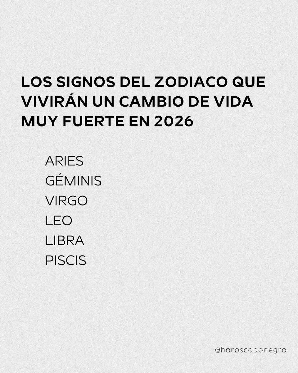 horoscoponegro's tweet photo. Los signos que van a vivir un cambio de vida muy fuerte en 2026 🔮 https://t.co/4ae0jyIOvX
