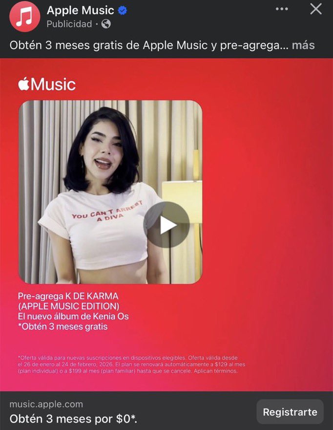 No Kenia Os, no voy a Pre-Guardar K de Karma ni aunque m des apple music gratis!!! 🙄‼️⚠️

Ya deja de acosarme!! 🆘🆘❌🤮