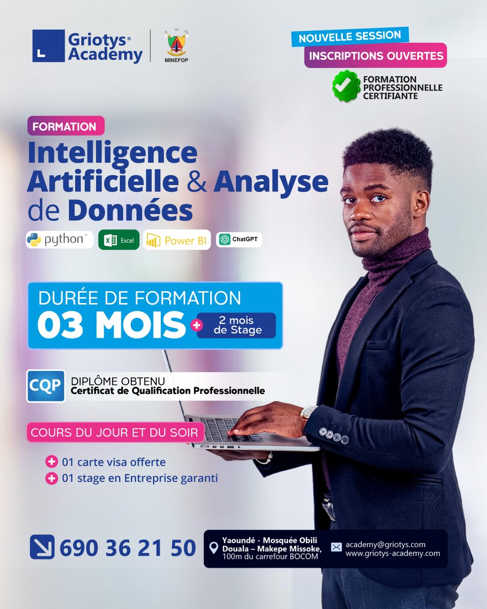 MARDI ÉDUCATION
Aujourd’hui, ceux qui maîtrisent les données prennent les décisions.
Les autres suivent.

IA, Python, Excel, Power BI…
Ce ne sont plus des options.

La vraie question : Est-ce que tu subis le digital… ou tu l’exploites ?

Commente “IA” si tu veux évoluer.