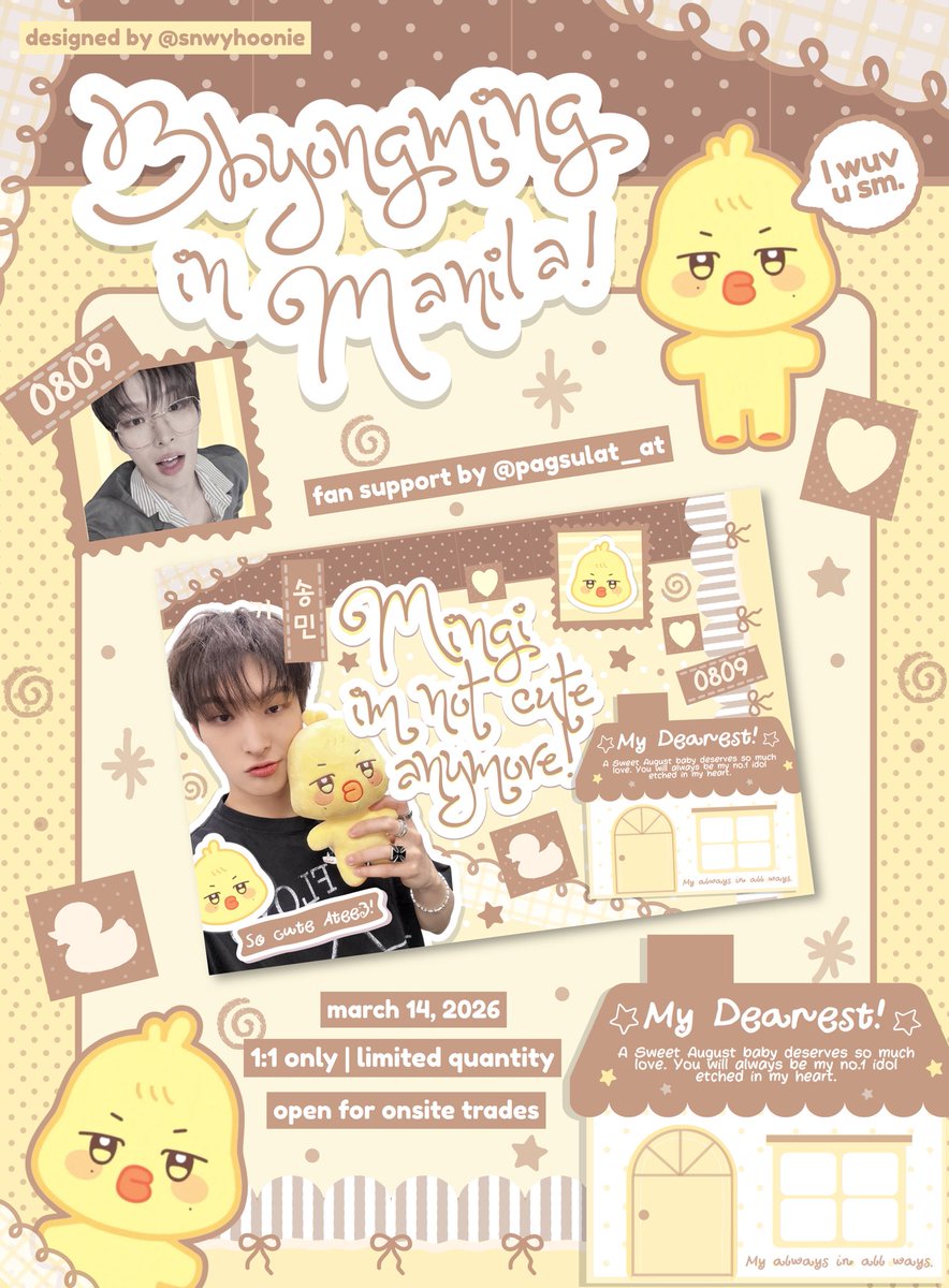 🐣Bbyongming in Manila 🐣

- like and rt 
-1:1 only 

#ATEEZinManila 
#InYourFantasy_MNL