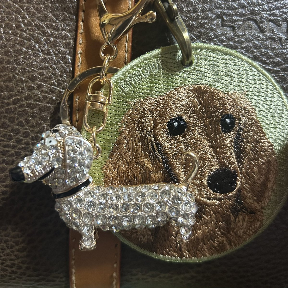 この前のぷーちゃん思い出旅で見つけた ガラスのキラキラキーホルダー！🐶