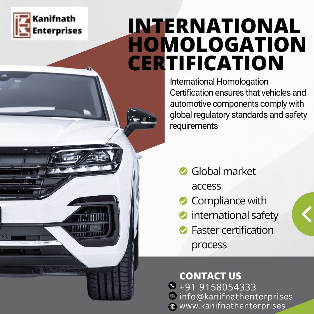 KanifnathEnter2's tweet photo. .#InternationalHomologation
#VehicleCertification
#GlobalStandards
#AutomotiveCompliance
#VehicleTesting
#TypeApproval
#AutomotiveEngineering
#EVCertification
#RoadSafetyStandards https://t.co/tgIlbl2Nee