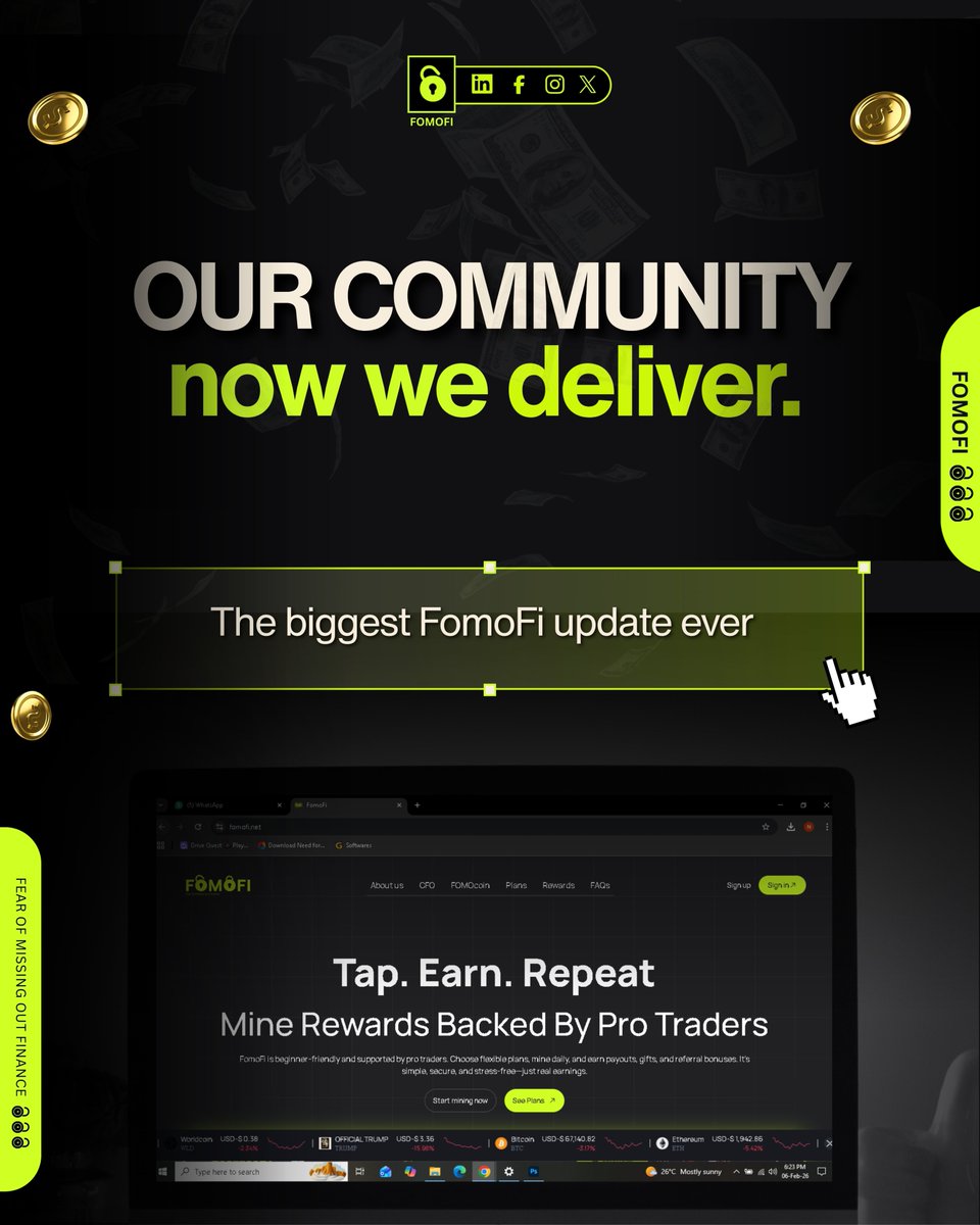 _FomoFi's tweet photo. Big moves. Stronger community. 🚀
We’re leveling up to deliver more value, more rewards, and more opportunities for our members.
This is just the beginning — are you ready to grow with us?
🌐 Visit: https://t.co/Stv3uXZu7a

#FomoFi #CommunityGrowth #CryptoOpportunity #EarnOnline https://t.co/ooTeCgxRCs