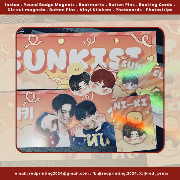 red_prnts's tweet photo. ⌗ custom prints 

♡ Banner, diecut stickers, photocards ♡

➜ #PrintedByRed

🏷️wts, lfb, photocards, hand banner, stickers, bookmark, magnetic bookmark, polaroid, instax, cupsleeve, pvc cards, pvc id, button pins, badge magnet, ref magnet, bubble head, poster, flyer, die cut, bubble head, postcards, art print, photo print, photostrips, backing cards, chip bag, cse, cupsleeve, artprint