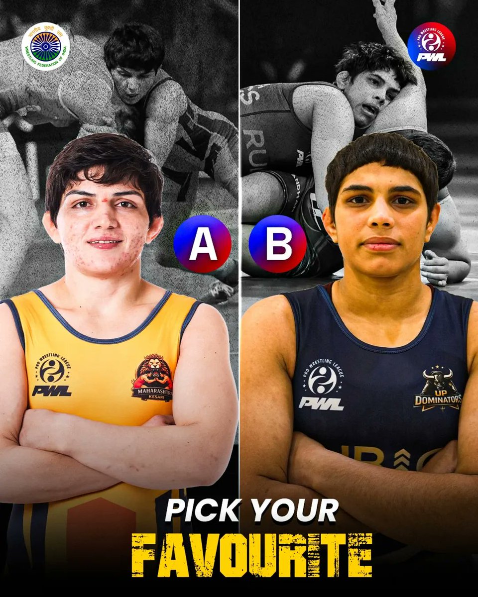 pwl_india's tweet photo. Two warriors. One choice. No neutral fans today 😤 Who’s got your vote, A or B? #PWL2026 #manisha #tapsya #trendingnow #explore https://t.co/dfoSDpwewi