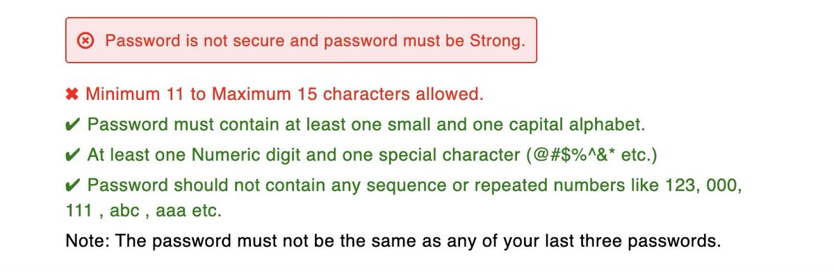 Who decides these criteria and why do they think IRCTC should have such strong passwords!! Even my banks require less secure passwords!!

You are a train booking site bro… good morning.