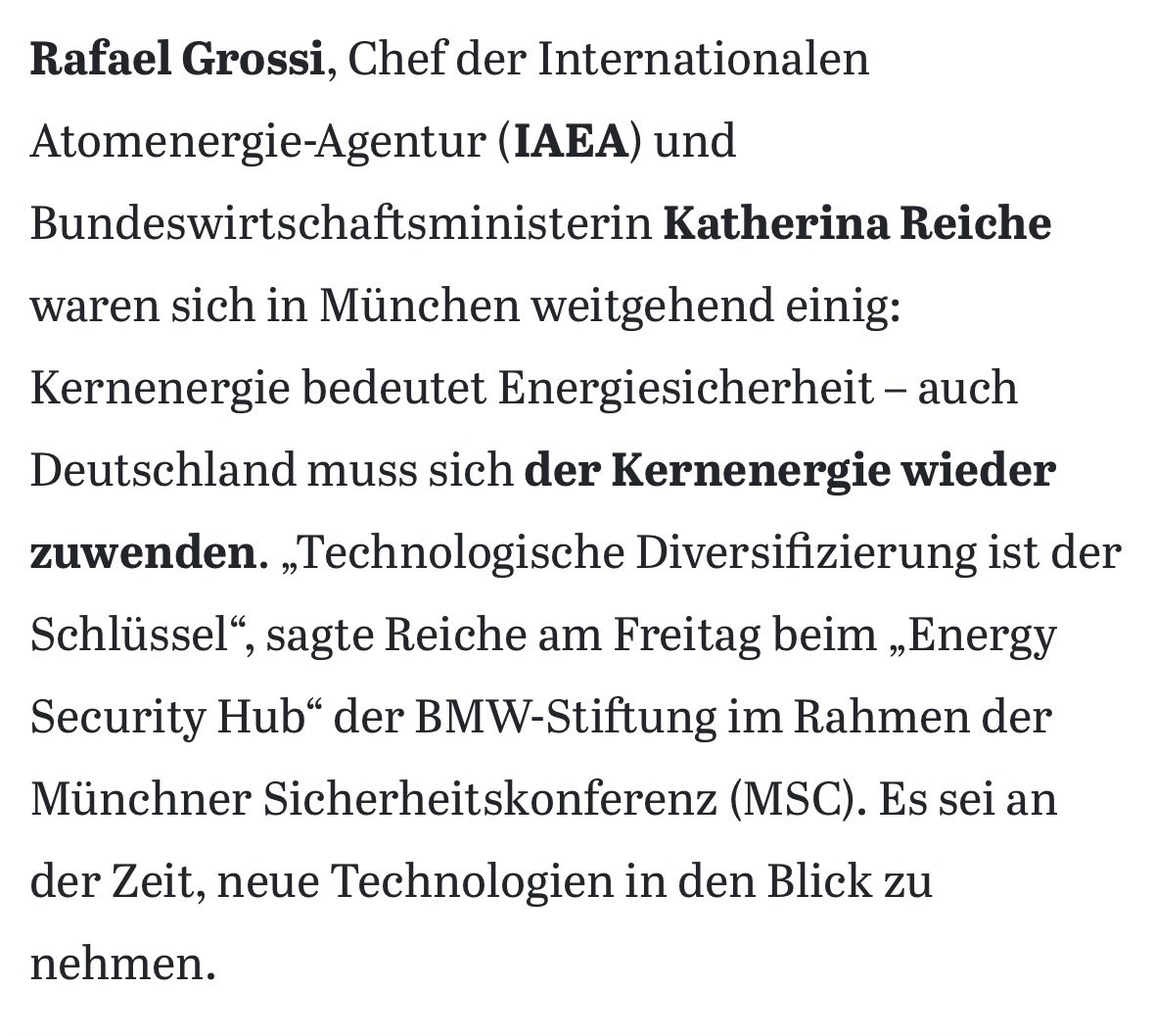 Der nächste Angriff gegen Erneuerbare: „Reiche setzt auf Resilienz durch kleine Atom-Reaktoren“. Dabei haben diese SMR nichts mit Resilienz zu tun. Im Gegenteil. Sie sind weder ausgereift, noch sicher oder bezahlbar. Das Energiesystem muss erneuerbar sein. background.tagesspiegel.de/energie-und-kl…